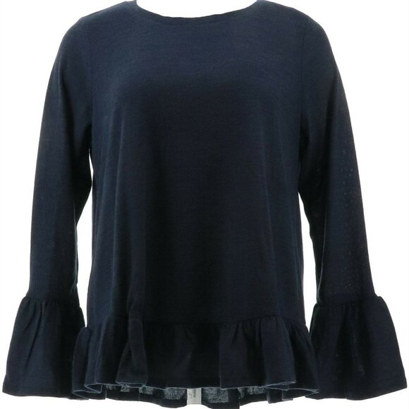 DG2 Diane Gilman Ruffle Hem Top 631-583 - Picture 2 of 6